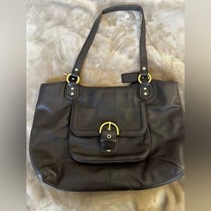 Coach Shoulder Handbag Leather Brown